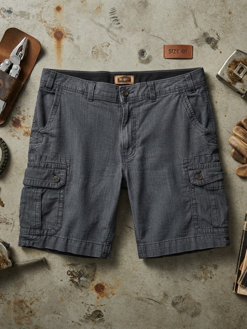 The Foundry Supply Co. Men's Charcoal Gray Cargo Shorts